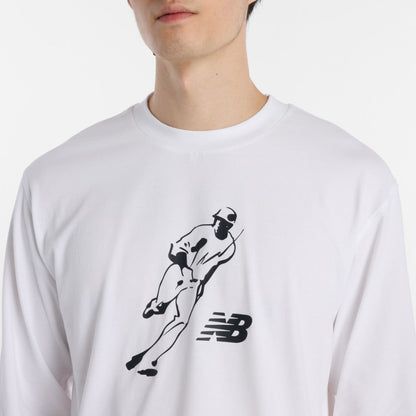 New Balance 大谷翔平 Always On Logo Long Sleeve T-Shirt ニューバランス 大谷翔平オールウェイズオンロゴ長袖Tシャツ MT6129G【メンズ 長袖 速乾素材 クルーネック コットンブレンド 26SS】