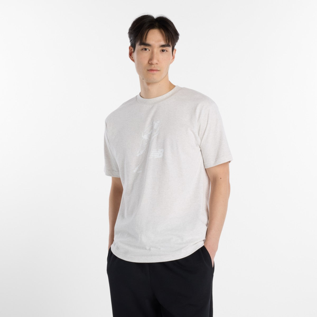 New Balance 大谷翔平 Always On Logo Short-Sleeve T-Shirt ニューバランス 大谷翔平オールウェイズオンロゴ半袖Tシャツ MT61V7X【メンズ 速乾素材 トレーニングウェア クルーネック コットンブレンド 26SS】