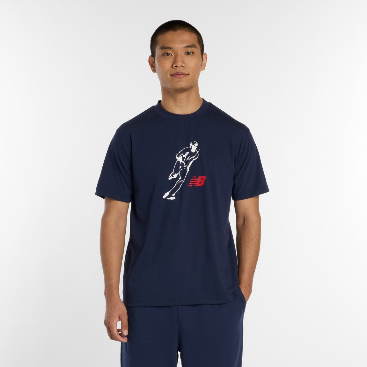 New Balance 大谷翔平 Always On Logo Short-Sleeve T-Shirt ニューバランス 大谷翔平オールウェイズオンロゴ半袖Tシャツ MT61V7X【メンズ 速乾素材 トレーニングウェア クルーネック コットンブレンド 26SS】