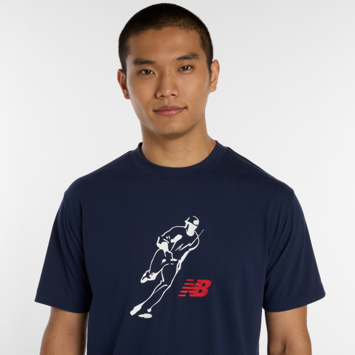 New Balance 大谷翔平 Always On Logo Short-Sleeve T-Shirt ニューバランス 大谷翔平オールウェイズオンロゴ半袖Tシャツ MT61V7X【メンズ 速乾素材 トレーニングウェア クルーネック コットンブレンド 26SS】
