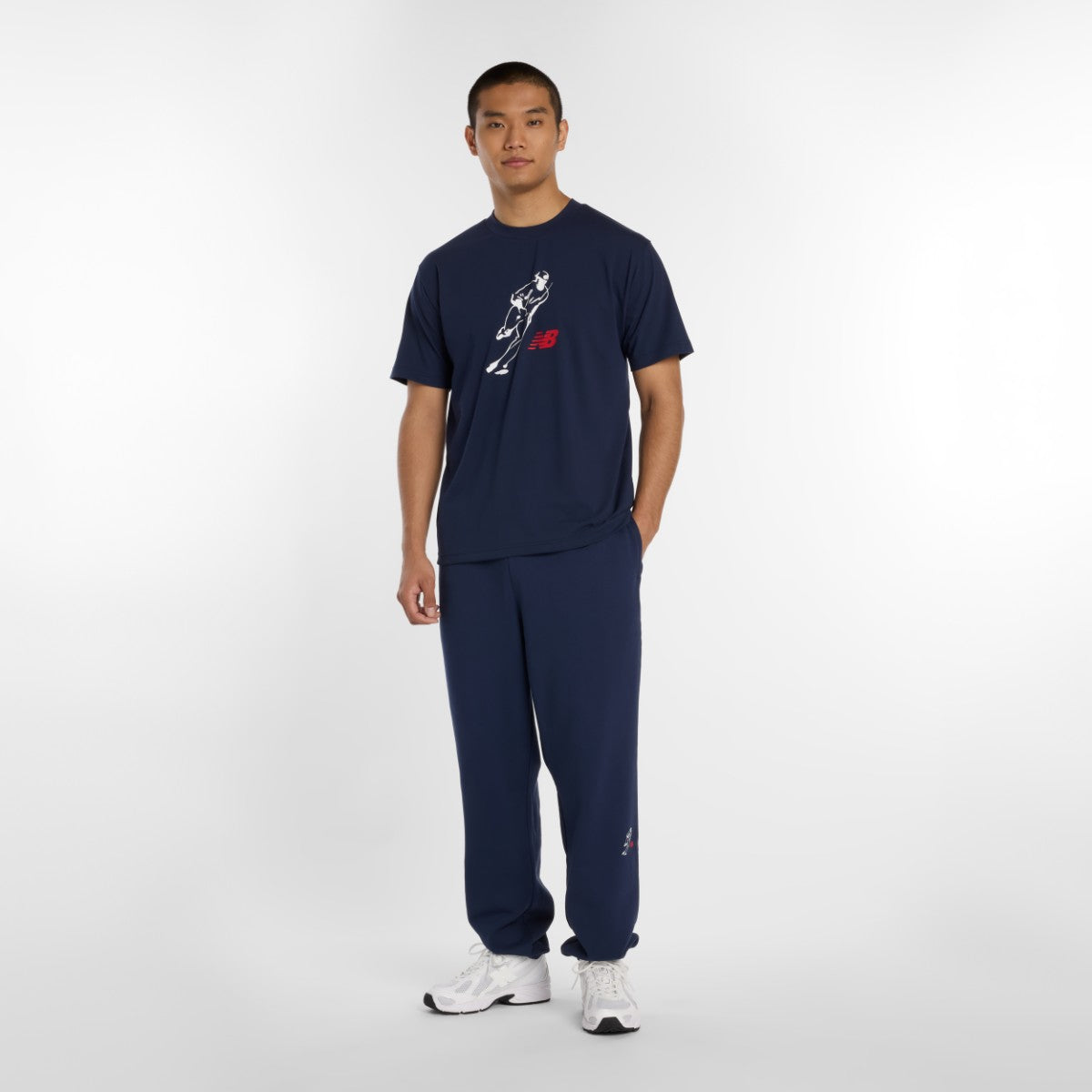 New Balance 大谷翔平 Always On Logo Short-Sleeve T-Shirt ニューバランス 大谷翔平オールウェイズオンロゴ半袖Tシャツ MT61V7X【メンズ 速乾素材 トレーニングウェア クルーネック コットンブレンド 26SS】