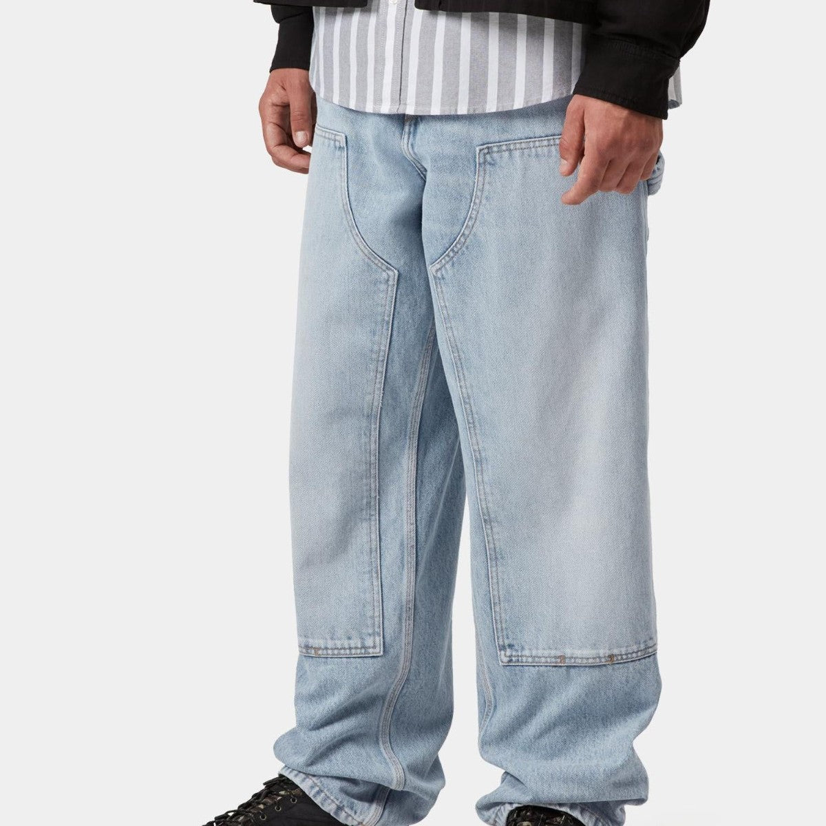 Carhartt WIP DOUBLE KNEE PANT - DENIM カーハートワークインプログレス ダブルニーパンツ - デニム I032699【メンズ ワークパンツ ダブルニー デニムパンツ メンズ ストレートパンツ 26SS】