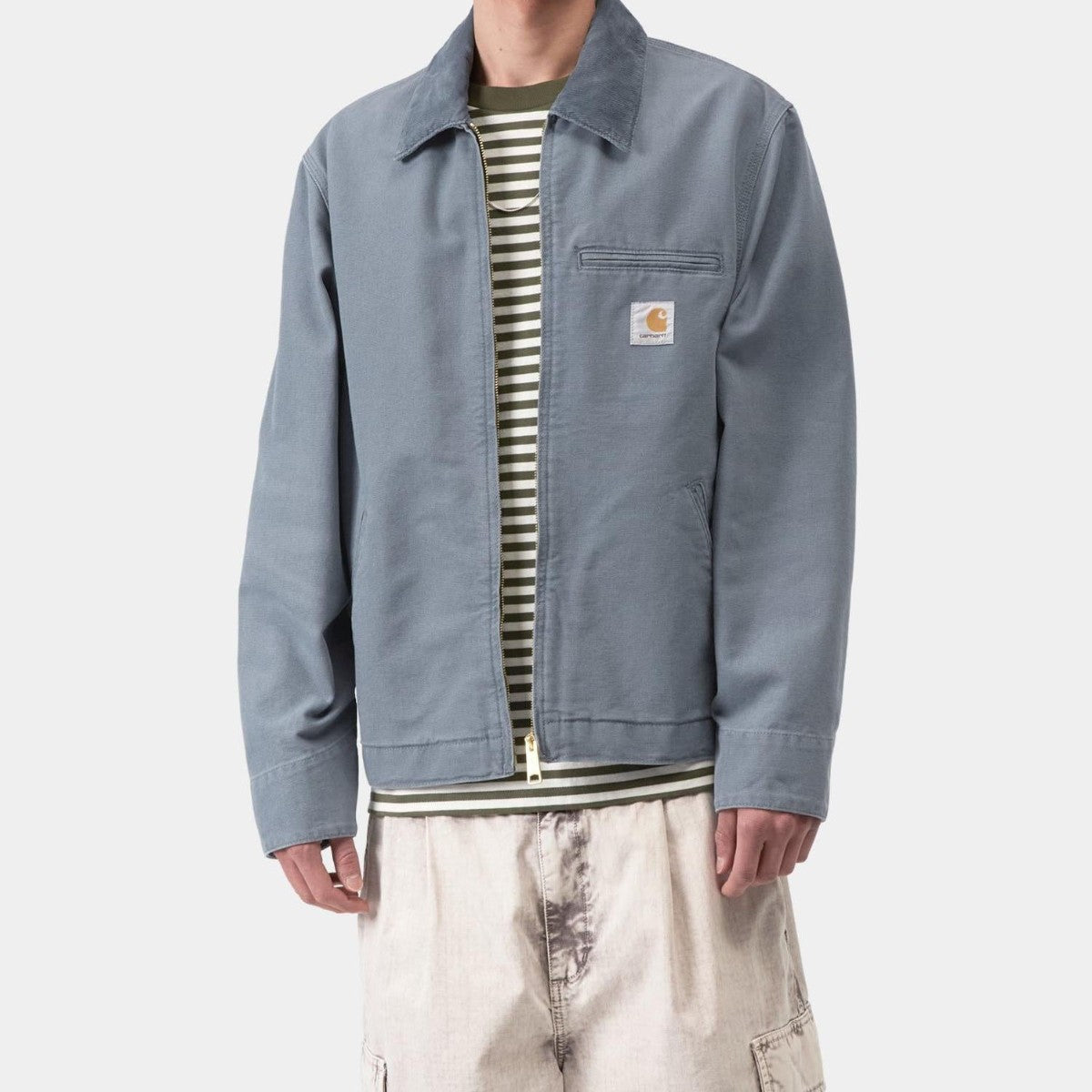 Carhartt WIP DETROIT JACKET (SPRING) - STONE CANVAS カーハートワークインプログレス デトロイトジャケット(春用) - ストーンキャンバス I034819【メンズ ワークジャケット キャンバスジャケット  26SS】