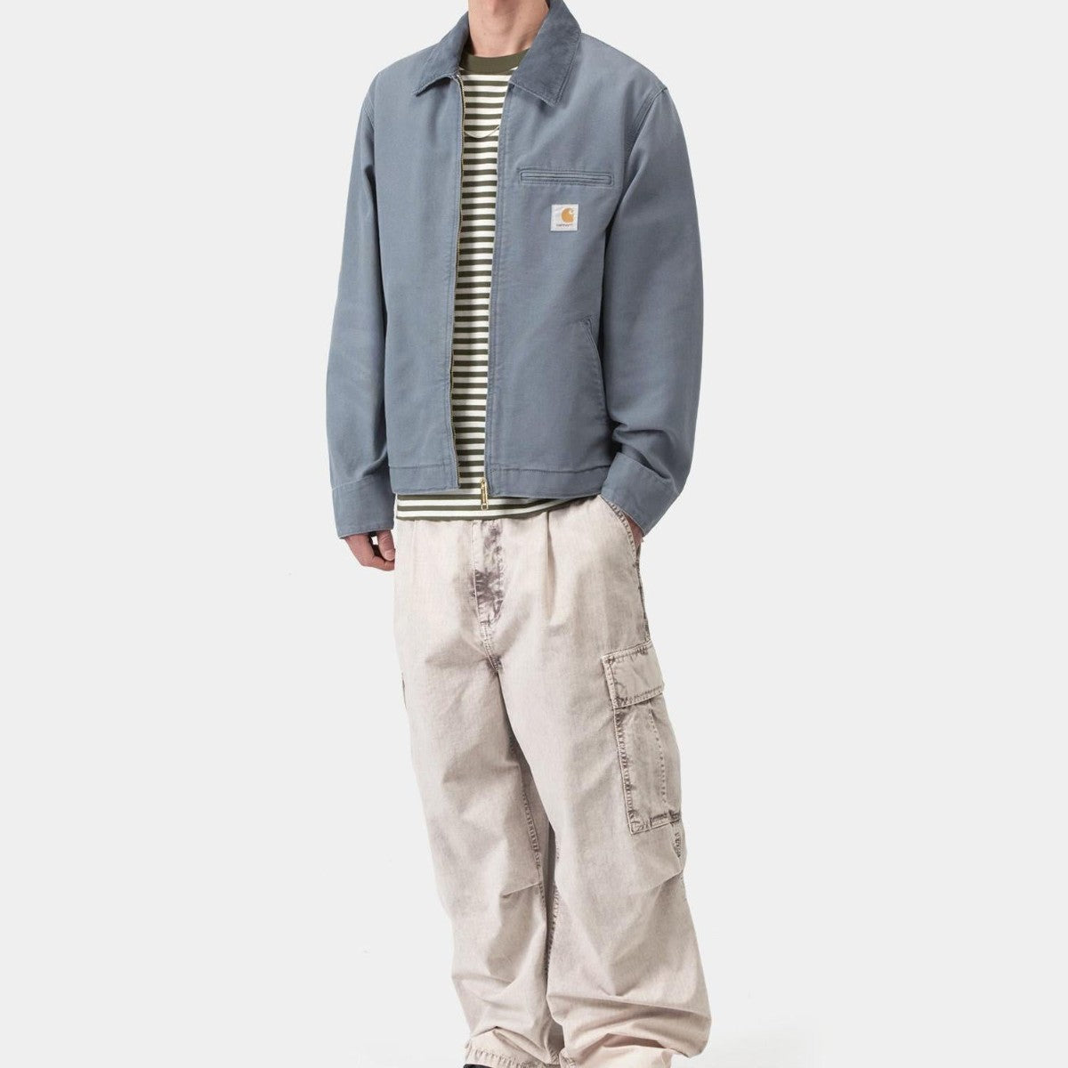 Carhartt WIP DETROIT JACKET (SPRING) - STONE CANVAS カーハートワークインプログレス デトロイトジャケット(春用) - ストーンキャンバス I034819【メンズ ワークジャケット キャンバスジャケット  26SS】