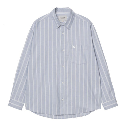 Carhartt WIP BEALE STRIPE SHIRT カーハートワークインプログレス ビール ストライプ シャツ I036201【メンズ コットン素材 ストライプ柄 長袖 ルーズフィット 26SS】