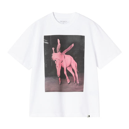 Carhartt WIP WOMEN'S S/S SEAN HAMILTON T-SHIRT カーハートワークインプログレス ウィメンズ ショートスリーブ ショーン ハミルトン Tシャツ I036393【レディース 半袖Tシャツ クルーネック ルーズフィット オーガニックコットン プリントTシャツ 26SS】
