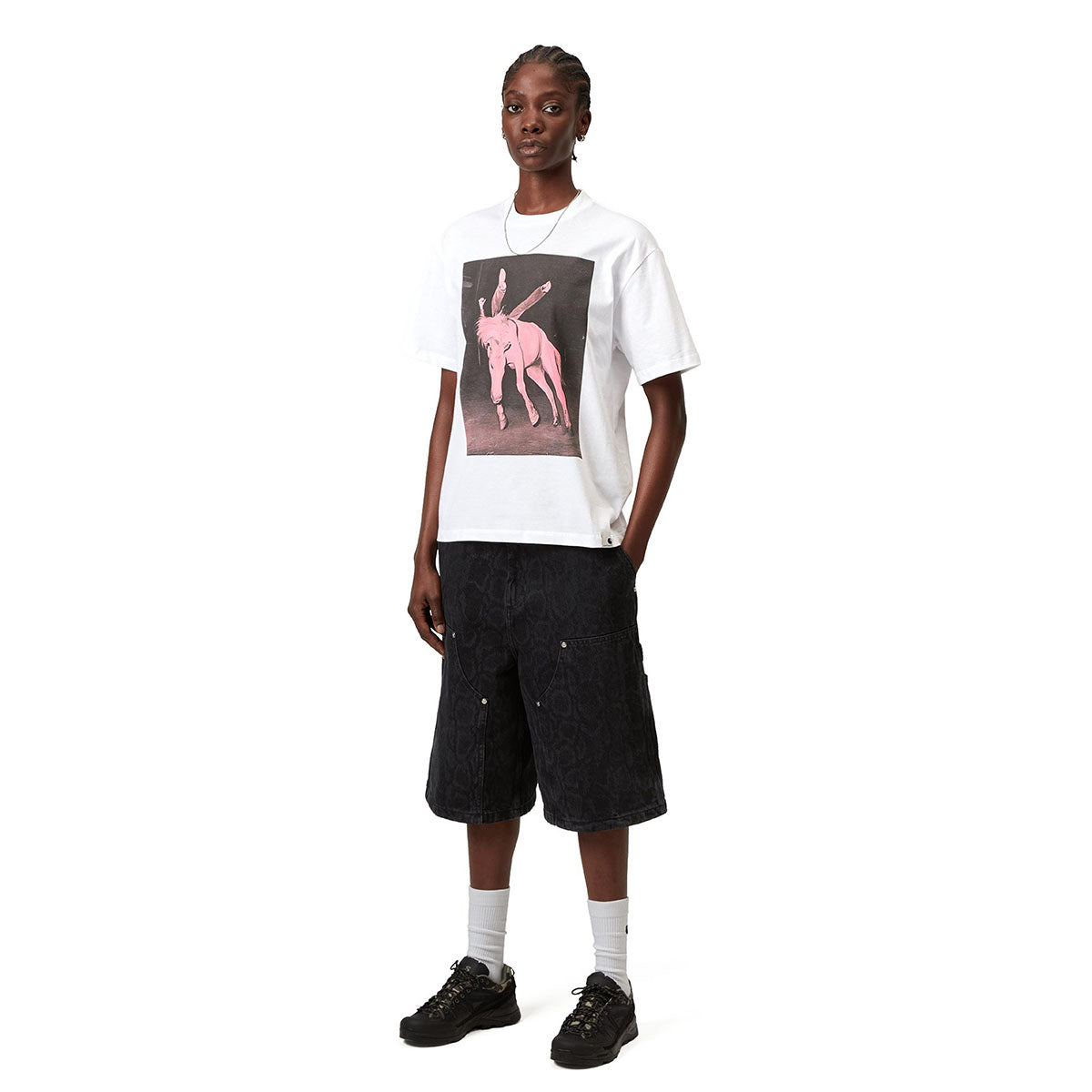 Carhartt WIP WOMEN'S S/S SEAN HAMILTON T-SHIRT カーハートワークインプログレス ウィメンズ ショートスリーブ ショーン ハミルトン Tシャツ I036393【レディース 半袖Tシャツ クルーネック ルーズフィット オーガニックコットン プリントTシャツ 26SS】