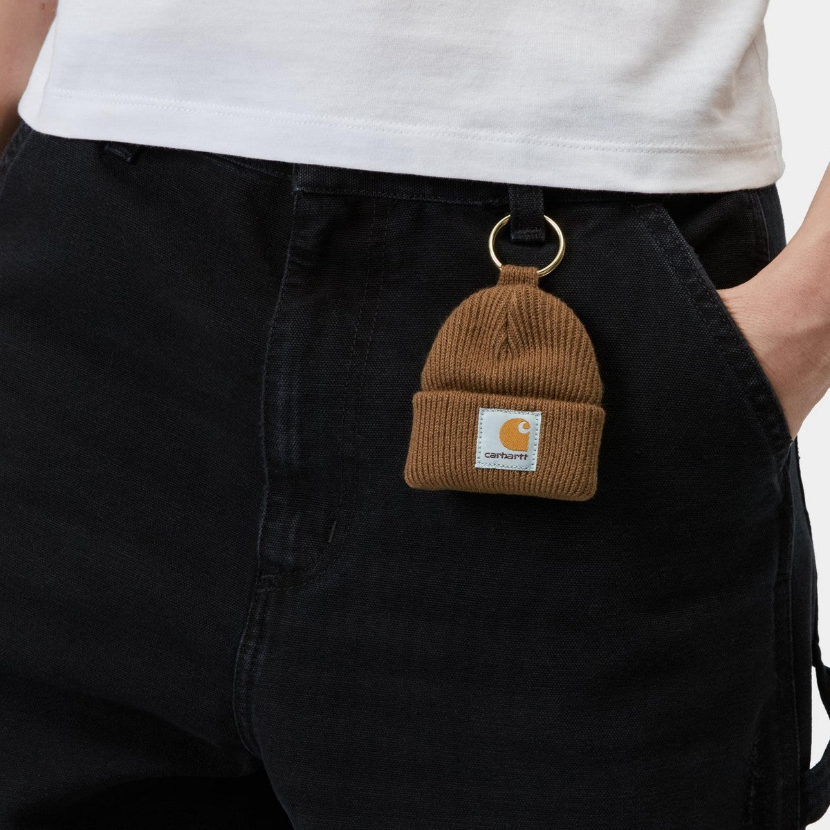 Carhartt WIP MINI WATCH HAT KEYCHAIN カーハートワークインプログレス ミニ ウォッチ ハット キーチェーン I036420【メンズ キーホルダー リブ編み生地 26SS】
