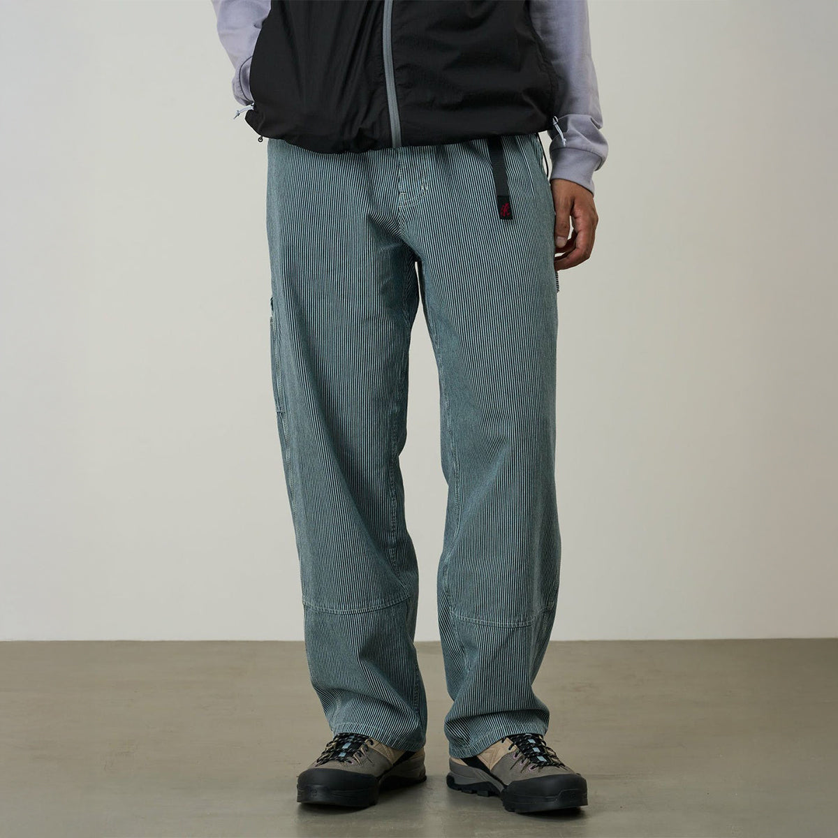 Gramicci OVERDYED HICKORY WORK PANT グラミチ オーバーダイヒッコリーワークパンツ G6SM-P010【メンズ ワークパンツ ストライプ 製品染め 26SS】