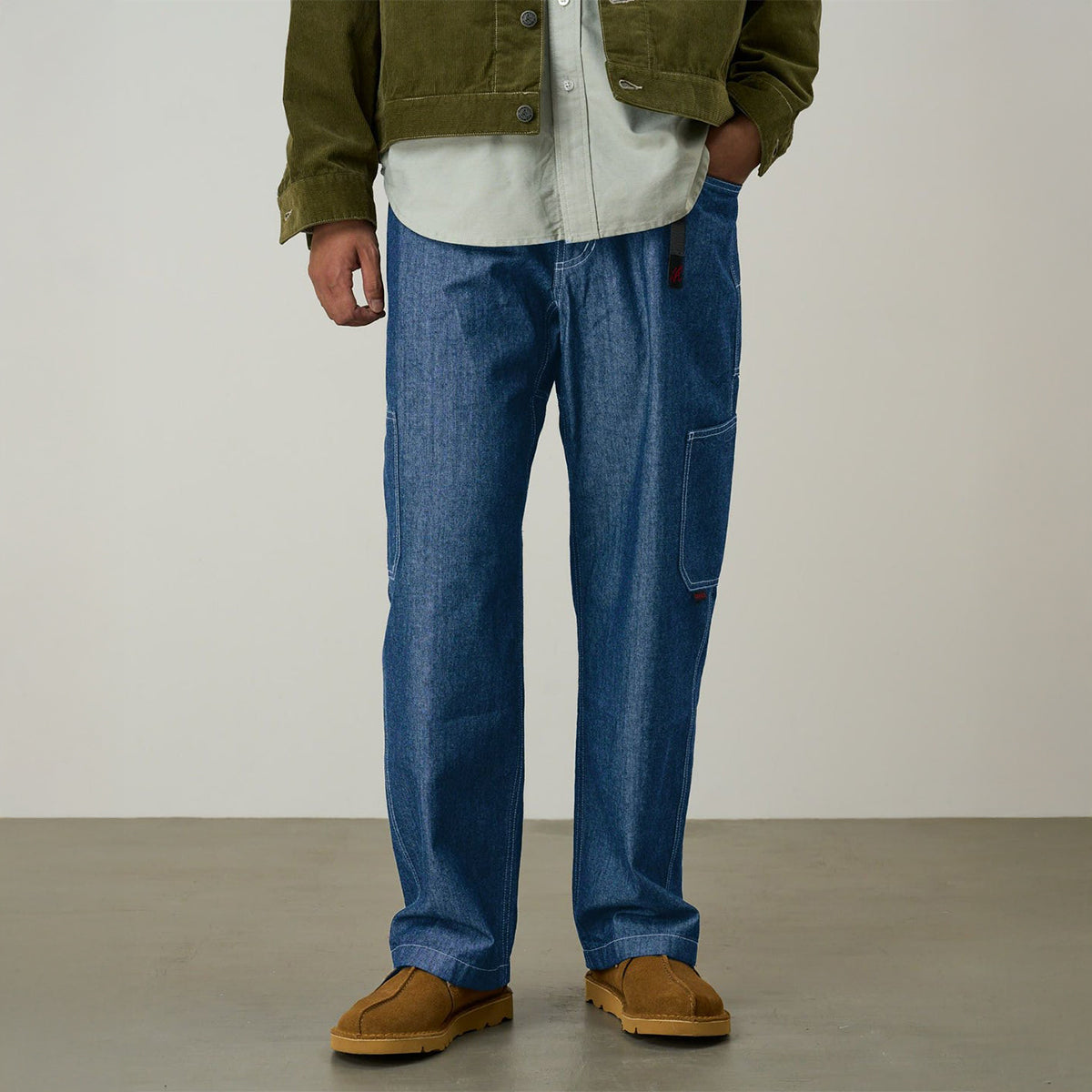Gramicci JAPANESE CHAMBRAY ROCK SLIDE PANT グラミチ ジャパニーズシャンブレーロックスライドパンツ G6SM-P014【メンズ コットン素材 パッチポケット 26SS】