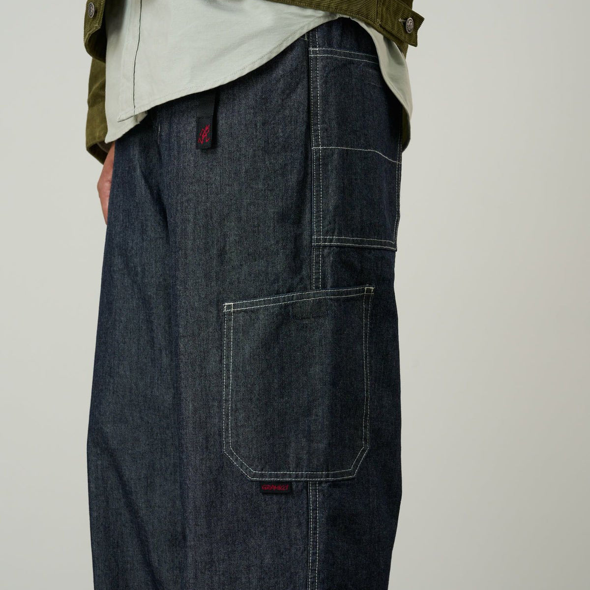 Gramicci JAPANESE CHAMBRAY ROCK SLIDE PANT グラミチ ジャパニーズシャンブレーロックスライドパンツ G6SM-P014【メンズ コットン素材 パッチポケット 26SS】