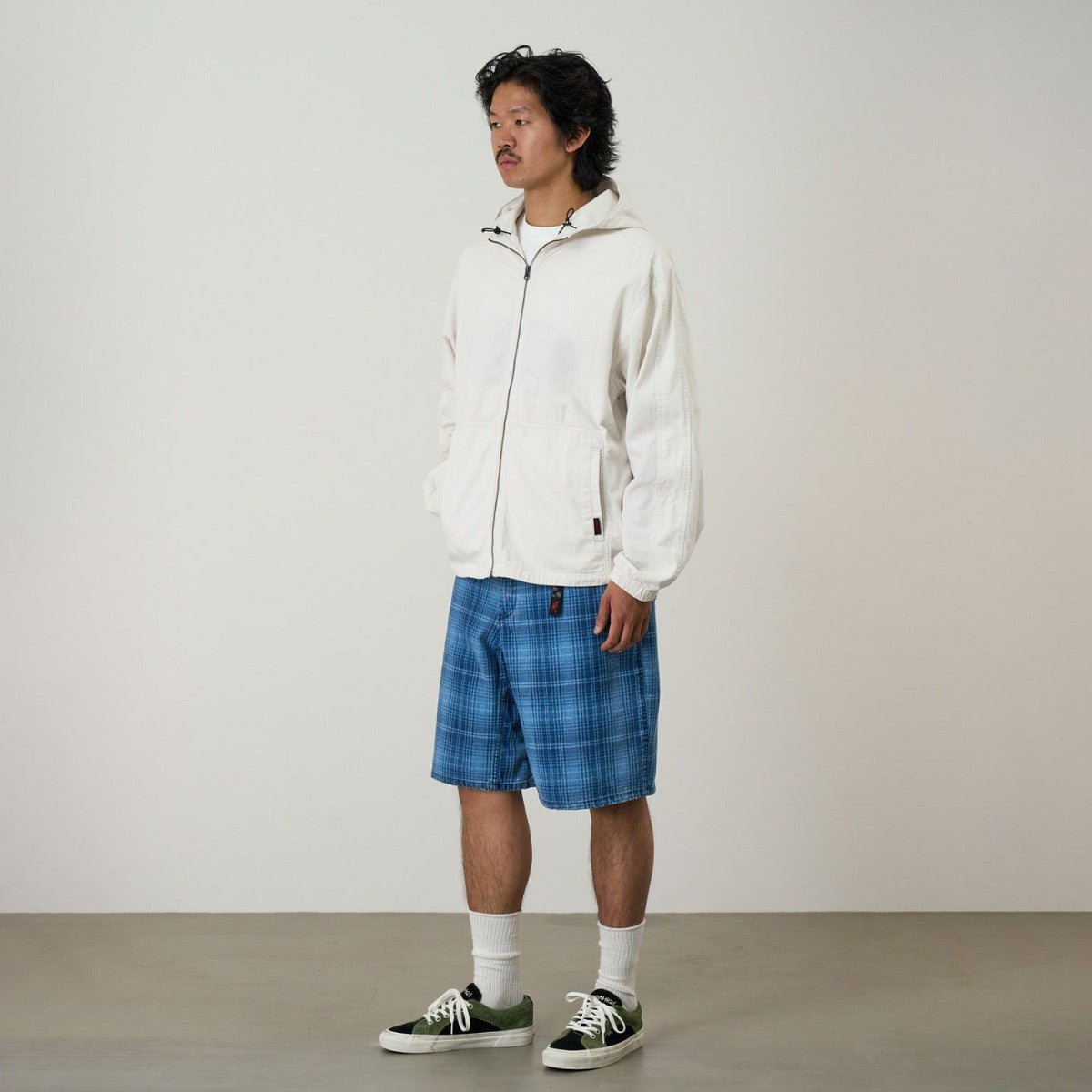 Gramicci LAGOON SHORT DENIM PLAID グラミチ ラグーン ショーツ デニム プレイド G6SM-P023【メンズ チェック柄 ハーフパンツ 26SS】