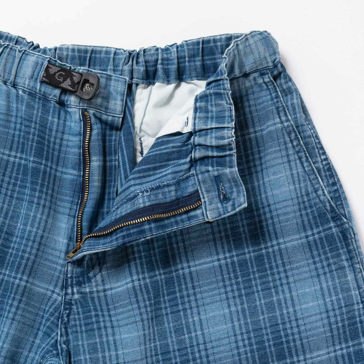 Gramicci LAGOON SHORT DENIM PLAID グラミチ ラグーン ショーツ デニム プレイド G6SM-P023【メンズ チェック柄 ハーフパンツ 26SS】