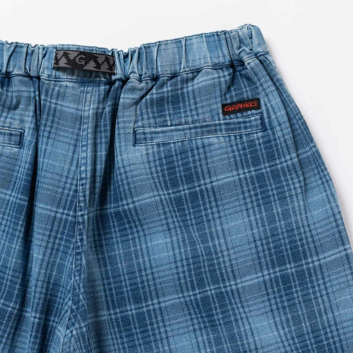 Gramicci LAGOON SHORT DENIM PLAID グラミチ ラグーン ショーツ デニム プレイド G6SM-P023【メンズ チェック柄 ハーフパンツ 26SS】