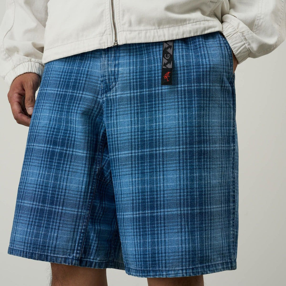 Gramicci LAGOON SHORT DENIM PLAID グラミチ ラグーン ショーツ デニム プレイド G6SM-P023【メンズ チェック柄 ハーフパンツ 26SS】