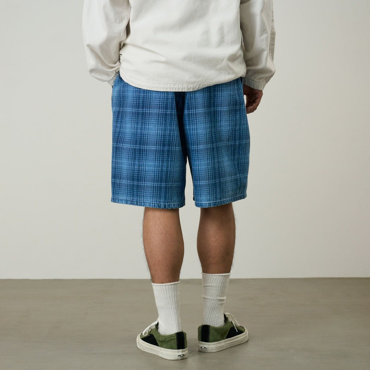 Gramicci LAGOON SHORT DENIM PLAID グラミチ ラグーン ショーツ デニム プレイド G6SM-P023【メンズ チェック柄 ハーフパンツ 26SS】