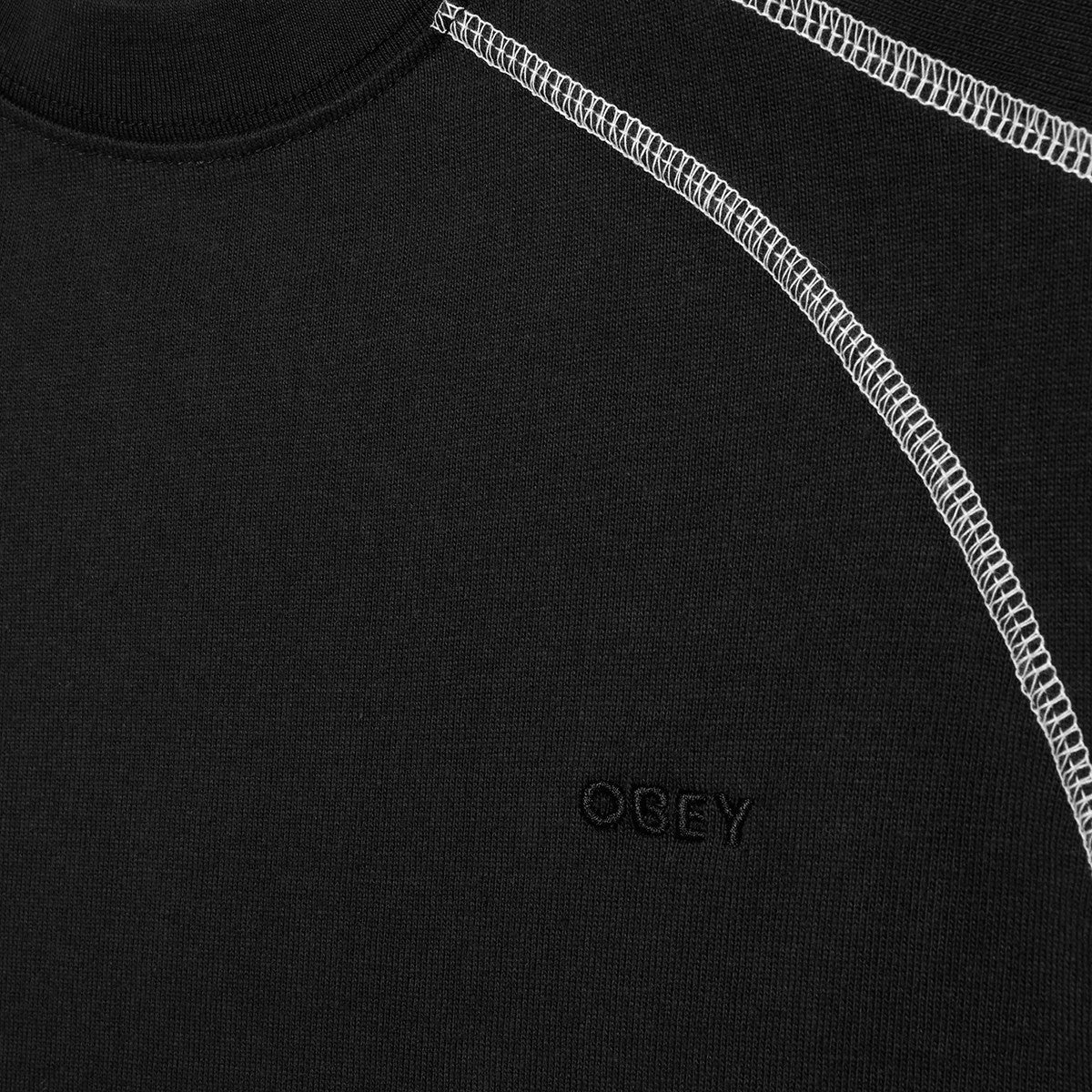 OBEY OBEY CONTRAST STITCH TEE オベイ オベイ コントラスト ステッチ ティー 131080381【メンズ コットン素材 刺繍 リブネック 26SS】