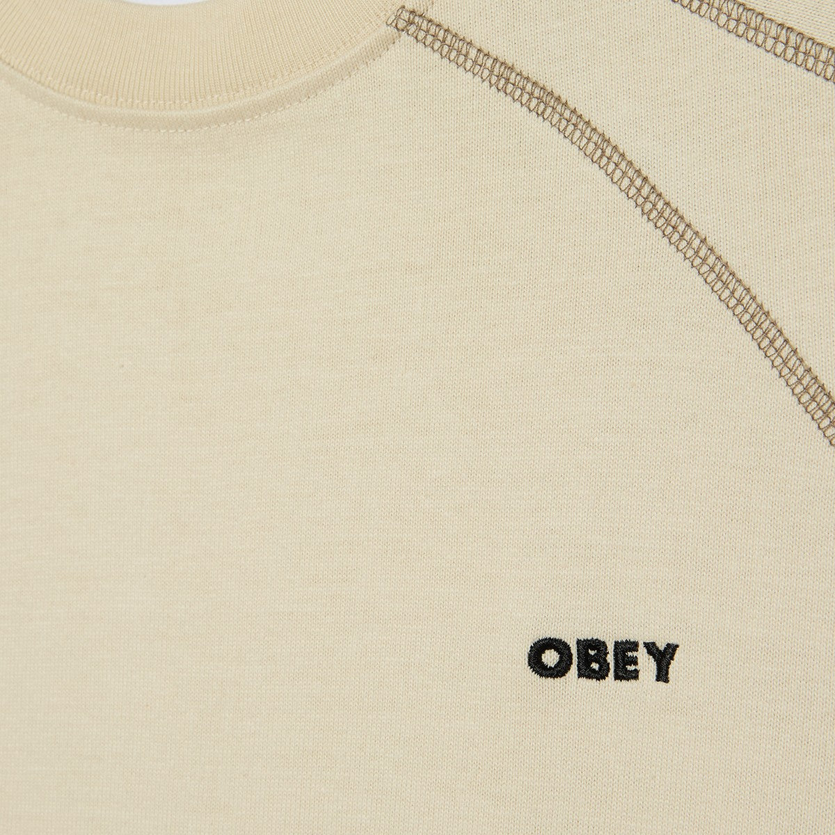 OBEY OBEY CONTRAST STITCH TEE オベイ オベイ コントラスト ステッチ ティー 131080381【メンズ コットン素材 刺繍 リブネック 26SS】