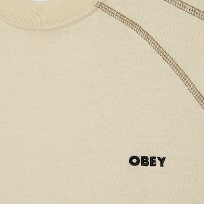 OBEY OBEY CONTRAST STITCH TEE オベイ オベイ コントラスト ステッチ ティー 131080381【メンズ コットン素材 刺繍 リブネック 26SS】