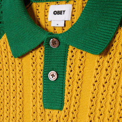 OBEY ABEL POLO SWEATER オベイ アベル ポロ セーター 151000119【メンズ ポロシャツ リラックスフィット ボタン 26SS】