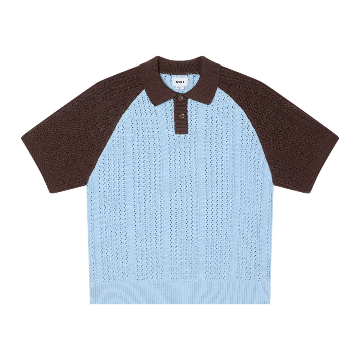 OBEY ABEL POLO SWEATER オベイ アベル ポロ セーター 151000119【メンズ ポロシャツ リラックスフィット ボタン 26SS】