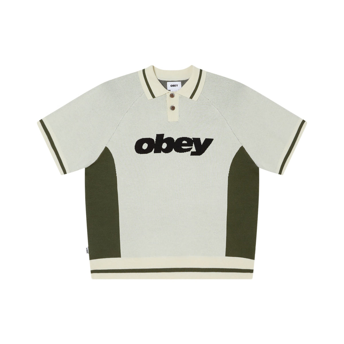 OBEY SPORT POLO SWEATER オベイ スポーツ ポロ セーター 151000125【メンズ 半袖 リラックスフィット レーヨン素材 26SS】