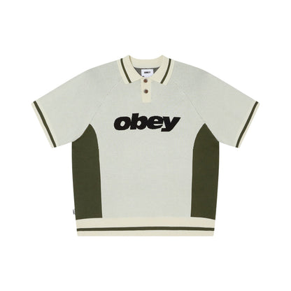 OBEY SPORT POLO SWEATER オベイ スポーツ ポロ セーター 151000125【メンズ 半袖 リラックスフィット レーヨン素材 26SS】