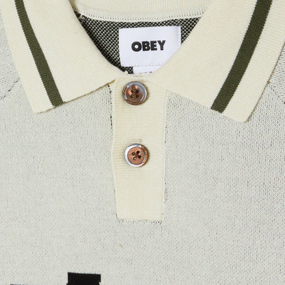 OBEY SPORT POLO SWEATER オベイ スポーツ ポロ セーター 151000125【メンズ 半袖 リラックスフィット レーヨン素材 26SS】
