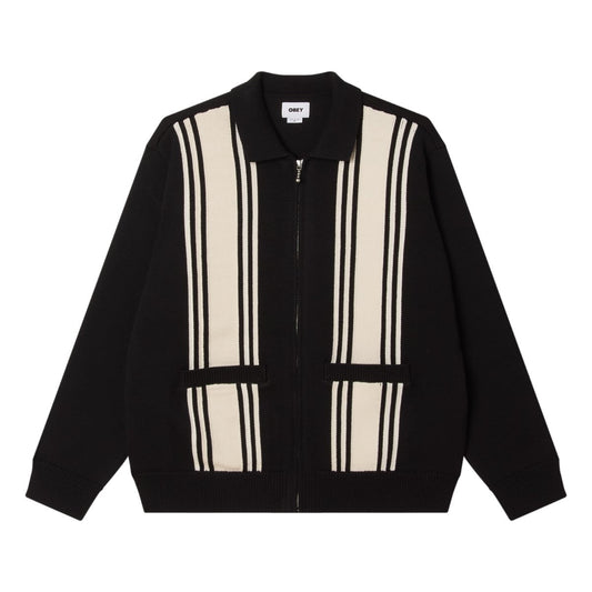 OBEY MATT ZIP UP SWEATER オベイ マット ジップアップ セーター 151010046【メンズ フロントジップ ニットジャケット レギュラーフィット 26SS】