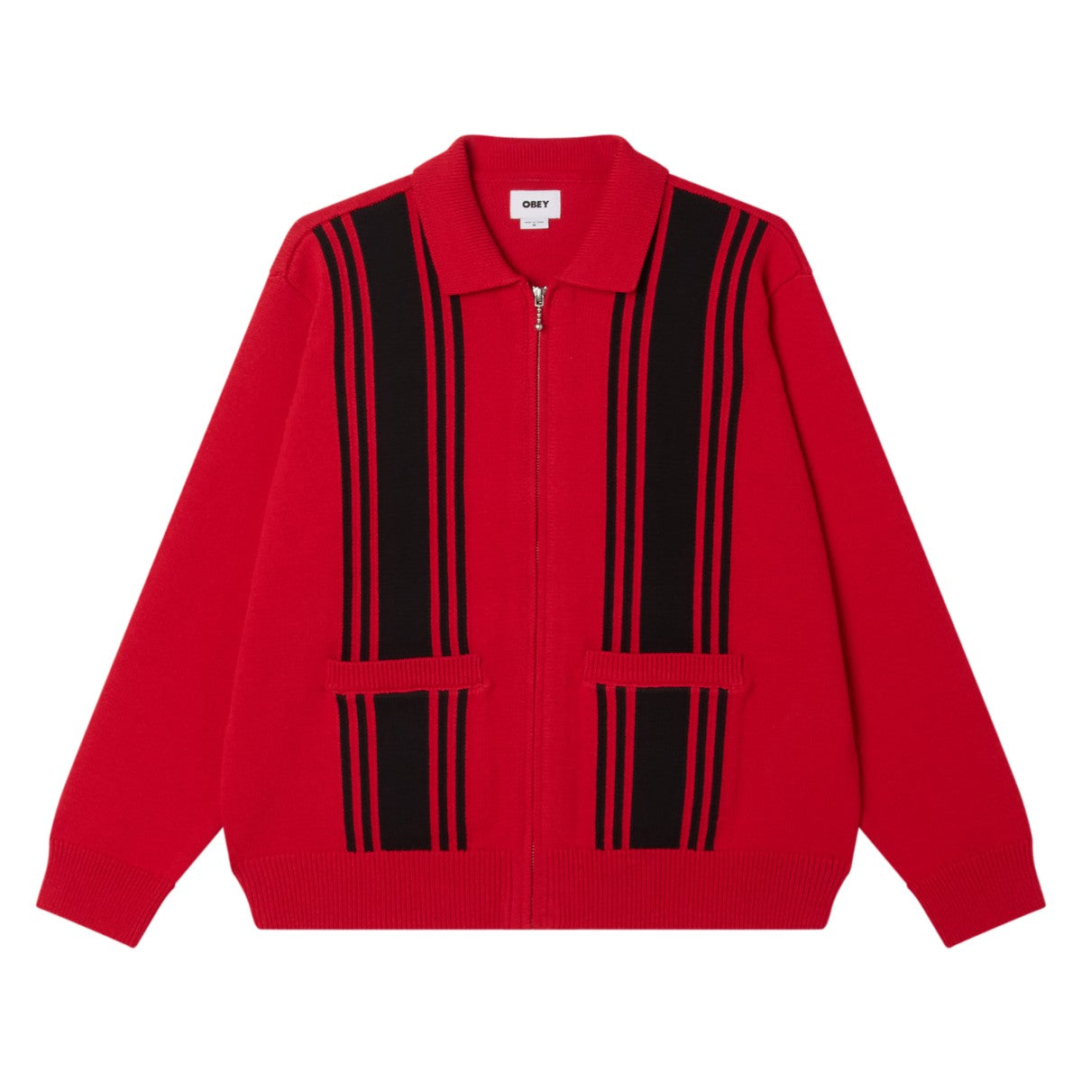 OBEY MATT ZIP UP SWEATER オベイ マット ジップアップ セーター 151010046【メンズ フロントジップ ニットジャケット レギュラーフィット 26SS】