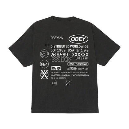 OBEY OBEY CODE オベイ オベイ コード 167924337【メンズ コットン素材 グラフィック 半袖 26SS】