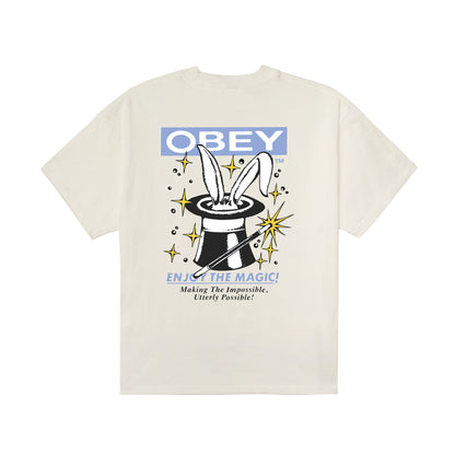 OBEY ENJOY THE MAGIC HEAVYWEIGHT T-SHIRT オベイ エンジョイ ザ マジック ヘビーウェイトTシャツ 168024381【メンズ 半袖 コットン素材 グラフィック 26SS】