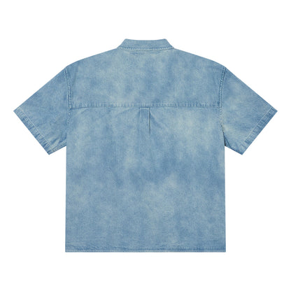OBEY OWENS DENIM SS SHIRT オベイ オーウェンズ デニム ショートスリーブ シャツ 181210451【メンズ コットン100％ リラックスシャツ 半袖 26SS】