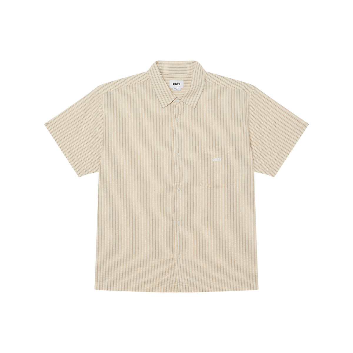 OBEY ALAN SS SHIRT オベイ アラン ショートスリーブ シャツ 181210453【メンズ コットン100％ ストレートヘム 快適な着心地 26SS】
