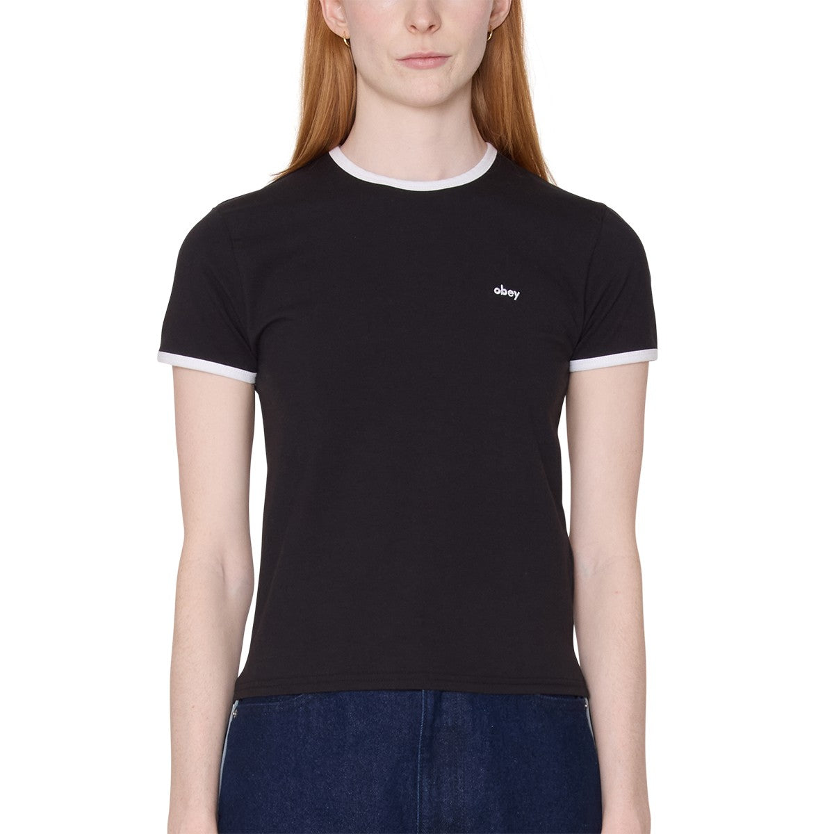 OBEY DUVALL RINGER SS オベイ デュバル リンガー SS 231080163【レディース コットン素材 フィットシルエット 半袖 26SS】