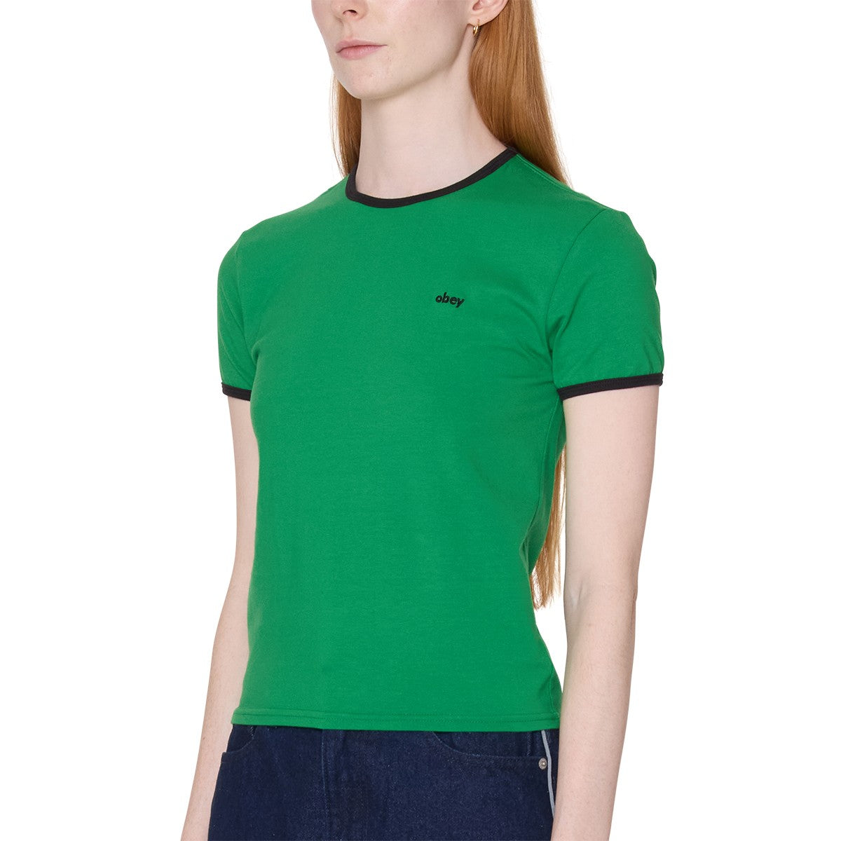 OBEY DUVALL RINGER SS オベイ デュバル リンガー SS 231080163【レディース コットン素材 フィットシルエット 半袖 26SS】