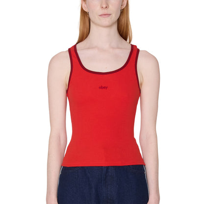 OBEY LOREN RIB TANK オベイ ローレン リブ タンク 234050152【レディース コットン素材 リブネック タンクトップ 26SS】