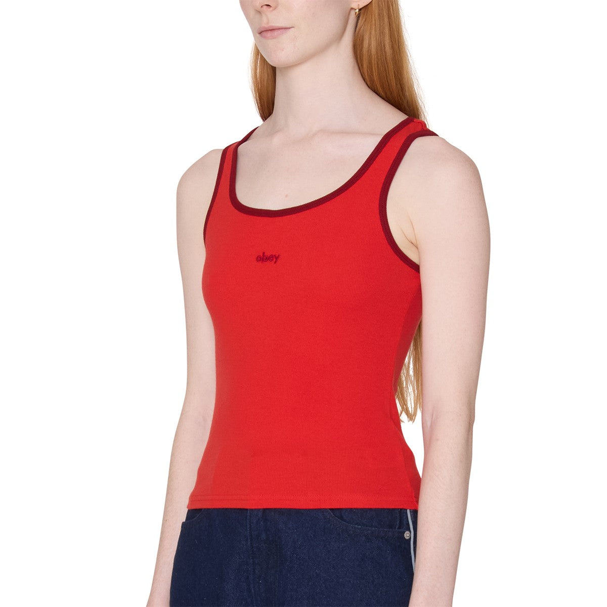 OBEY LOREN RIB TANK オベイ ローレン リブ タンク 234050152【レディース コットン素材 リブネック タンクトップ 26SS】
