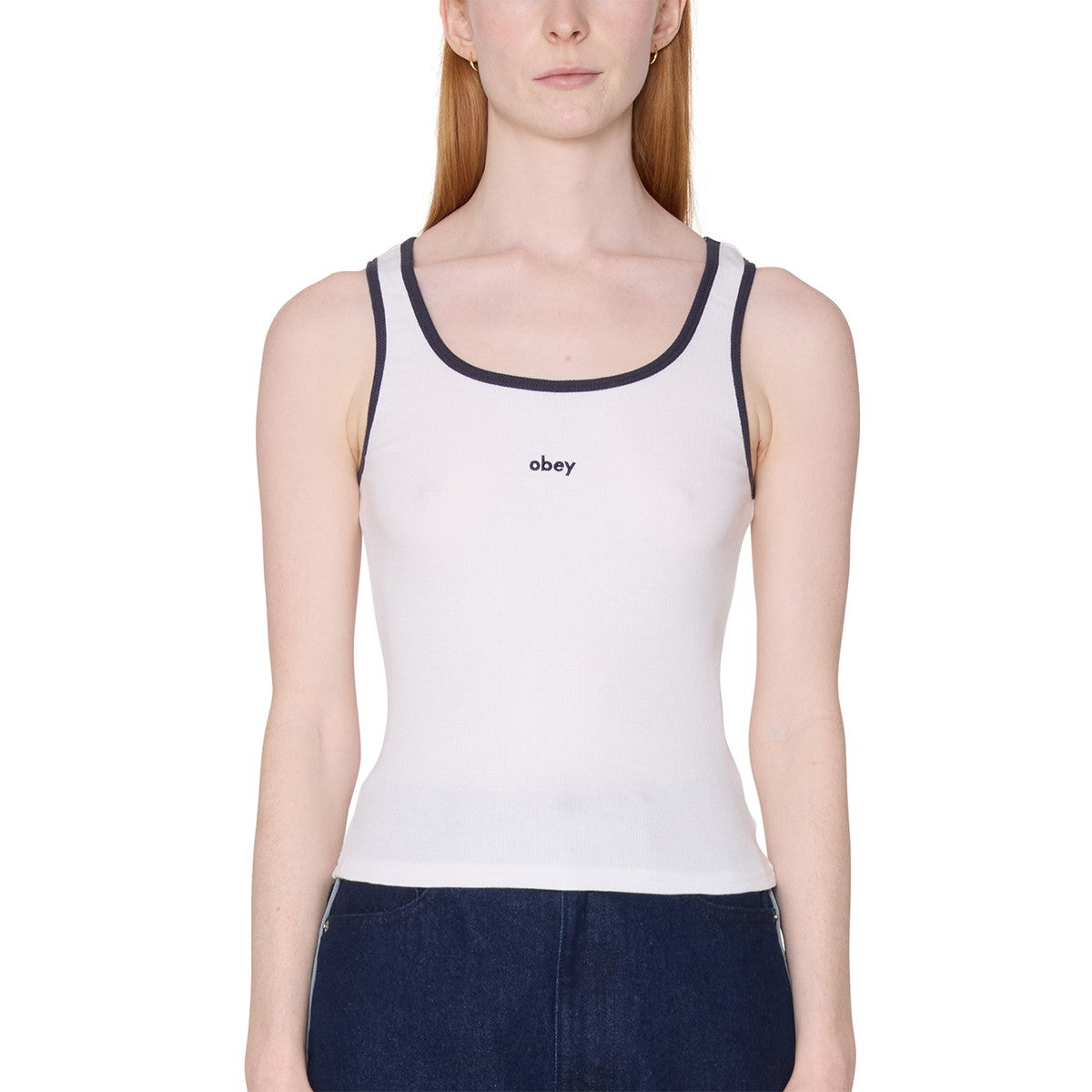 OBEY LOREN RIB TANK オベイ ローレン リブ タンク 234050152【レディース コットン素材 リブネック タンクトップ 26SS】