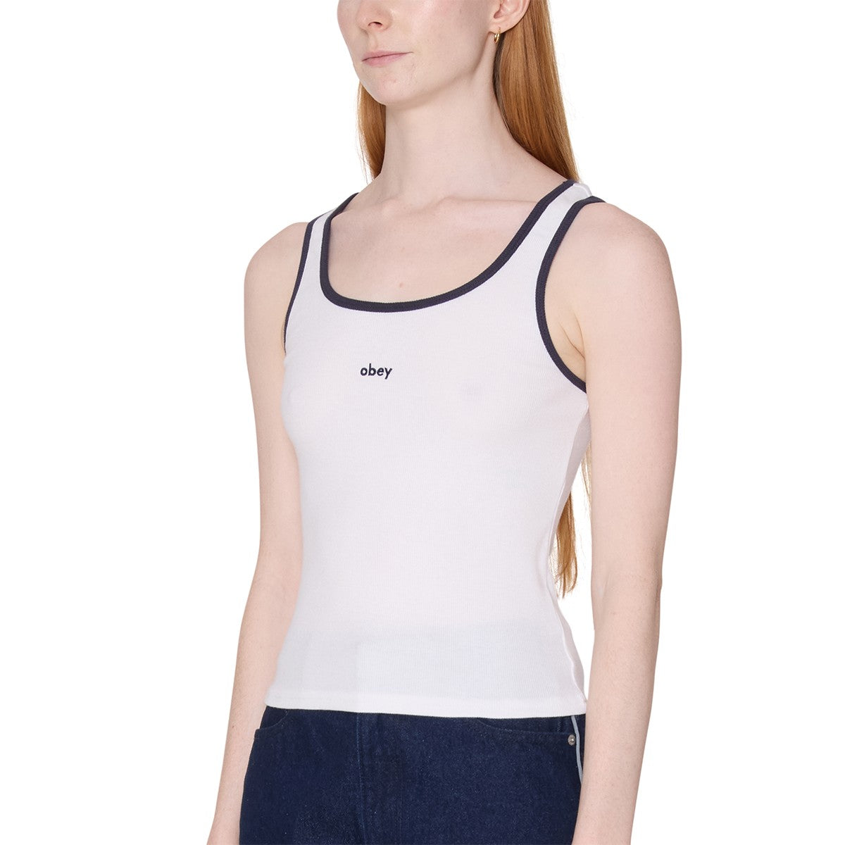 OBEY LOREN RIB TANK オベイ ローレン リブ タンク 234050152【レディース コットン素材 リブネック タンクトップ 26SS】