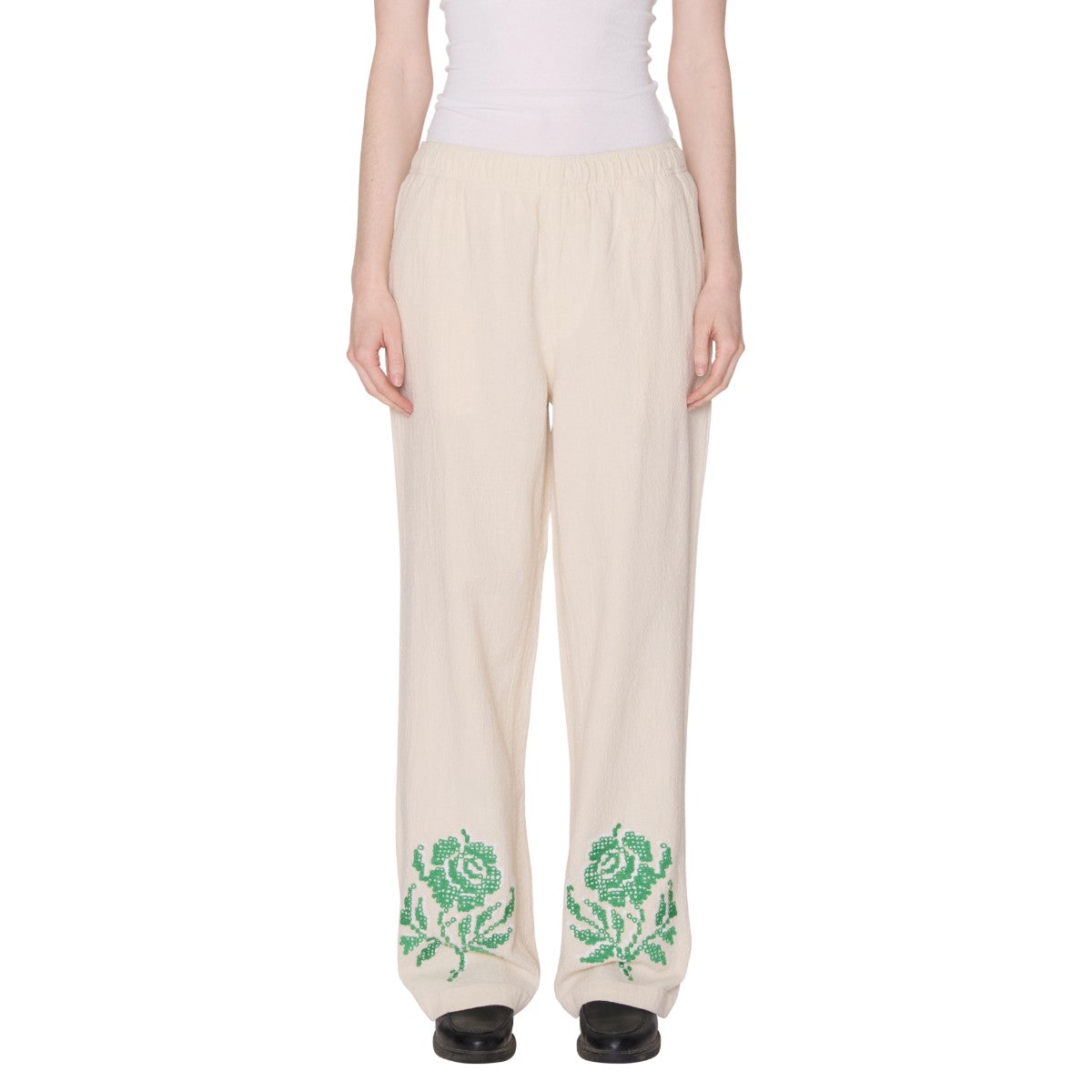 OBEY ROSES EMBELLISHED PANT オベイ ローゼズ エンベリッシュド パンツ 242000125【レディース ワイドパンツ バギーフィット ストレートレッグ カジュアル 26SS】