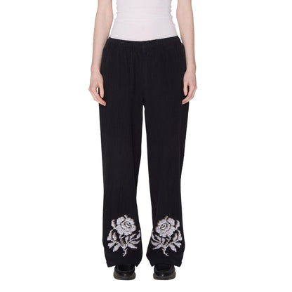 OBEY ROSES EMBELLISHED PANT オベイ ローゼズ エンベリッシュド パンツ 242000125【レディース ワイドパンツ バギーフィット ストレートレッグ カジュアル 26SS】