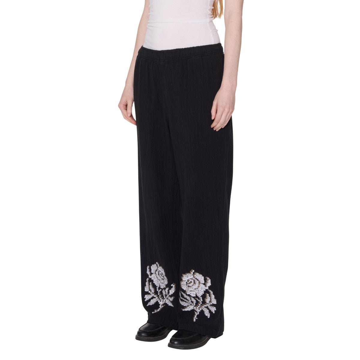 OBEY ROSES EMBELLISHED PANT オベイ ローゼズ エンベリッシュド パンツ 242000125【レディース ワイドパンツ バギーフィット ストレートレッグ カジュアル 26SS】