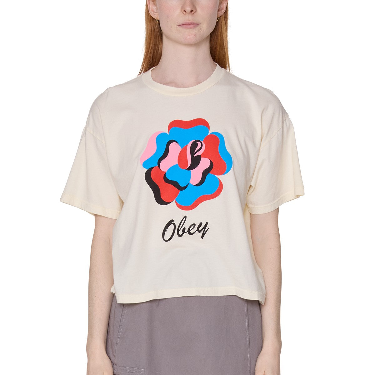 OBEY OBEY PAPER ROSE オベイ オベイ ペーパー ローズ 268072714【レディース コットン素材 リラックスフィット グラフィック 26SS】