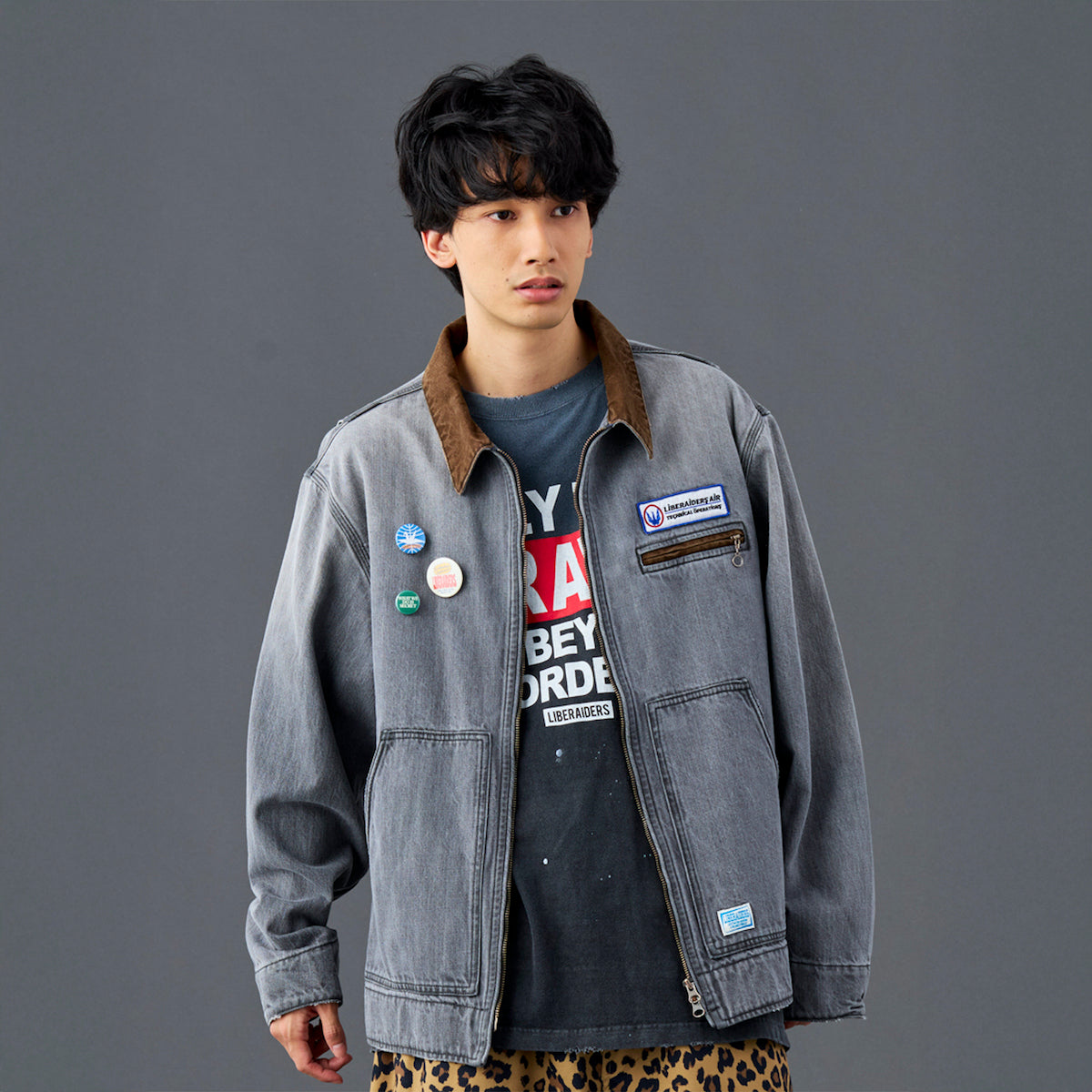Liberaiders DENIM WORK JACKET リベレイダース デニムワークジャケット 730012601【メンズ デニム ワークジャケット ワッペン 缶バッジ 26SS】