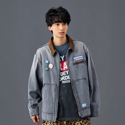 Liberaiders DENIM WORK JACKET リベレイダース デニムワークジャケット 730012601【メンズ デニム ワークジャケット ワッペン 缶バッジ 26SS】