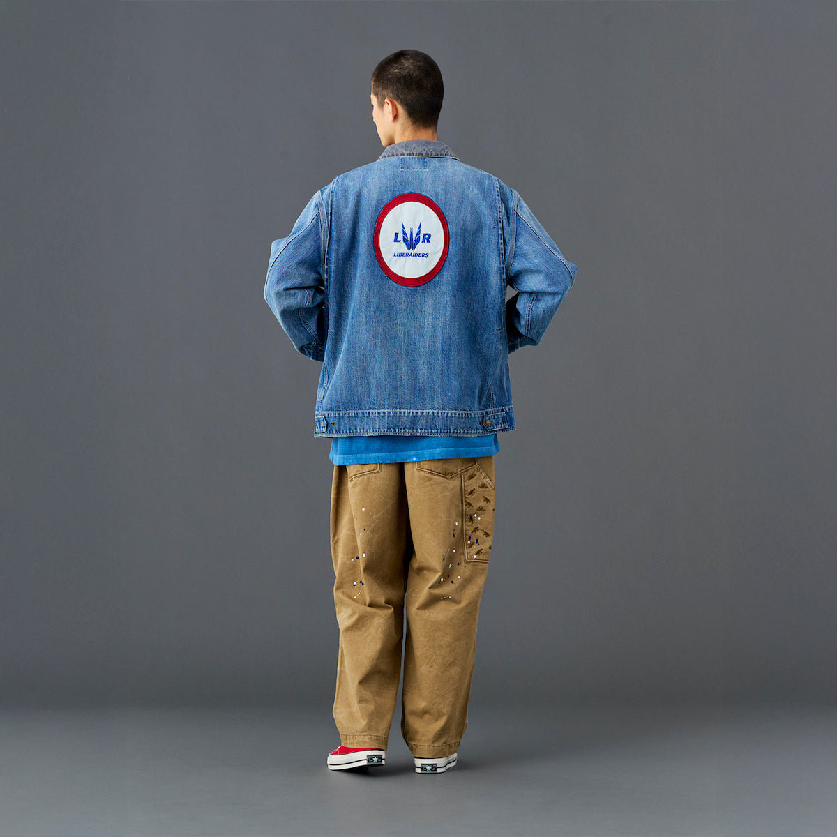 Liberaiders DENIM WORK JACKET リベレイダース デニムワークジャケット 730012601【メンズ デニム ワークジャケット ワッペン 缶バッジ 26SS】