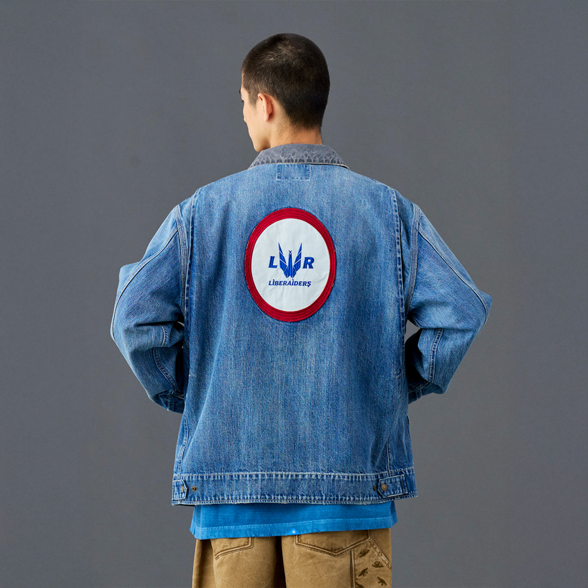 Liberaiders DENIM WORK JACKET リベレイダース デニムワークジャケット 730012601【メンズ デニム ワークジャケット ワッペン 缶バッジ 26SS】