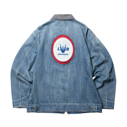 Liberaiders DENIM WORK JACKET リベレイダース デニムワークジャケット 730012601【メンズ デニム ワークジャケット ワッペン 缶バッジ 26SS】