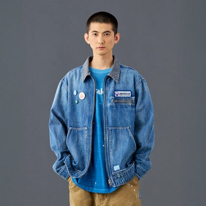 Liberaiders DENIM WORK JACKET リベレイダース デニムワークジャケット 730012601【メンズ デニム ワークジャケット ワッペン 缶バッジ 26SS】
